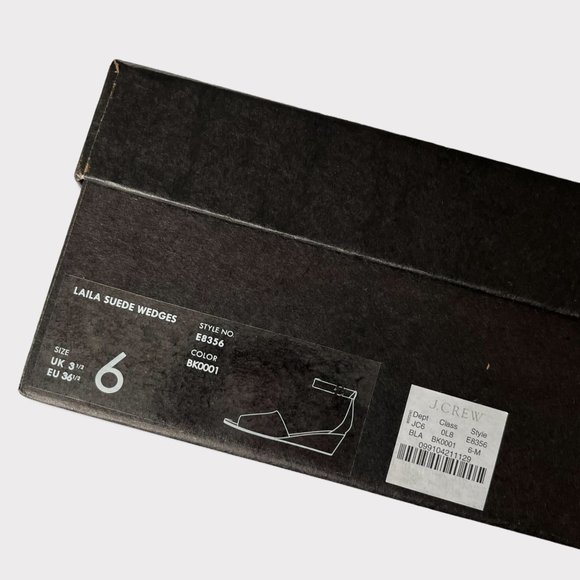 J. Crew Laila Suede Wedge in Black Size 6 NIB - Picture 8 of 10